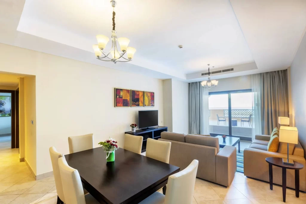 deluxe two bed-aprt-living-sea-view